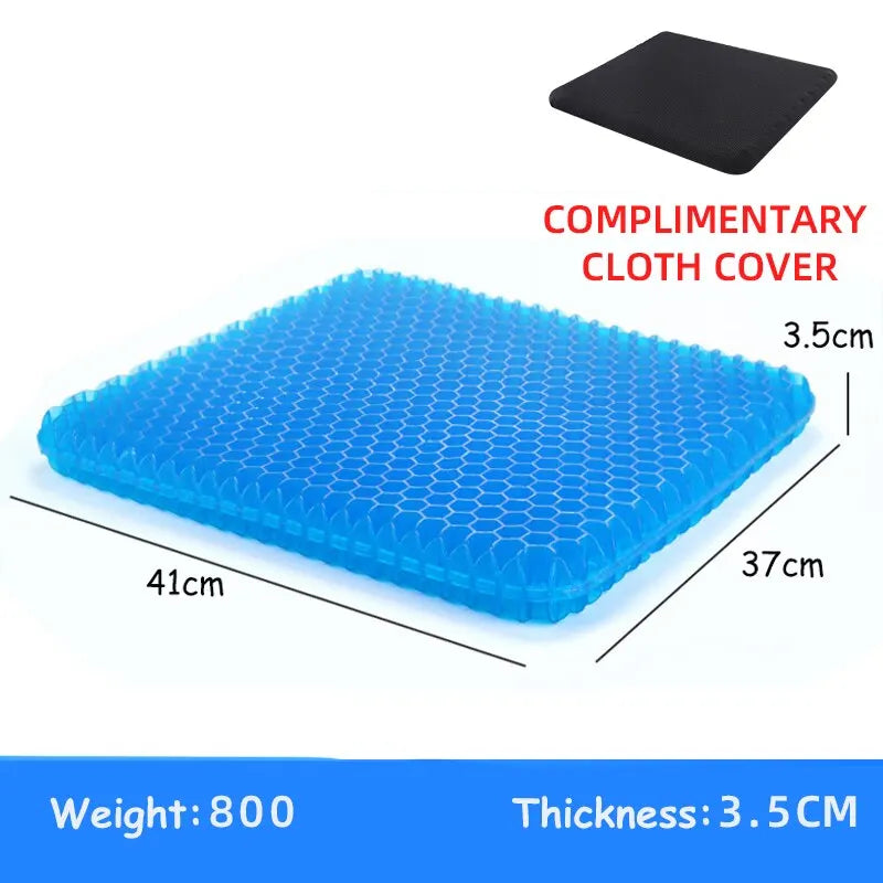 Gel Seat Cushion with Breathable Honeycomb Design for Pressure Relief and Comfor