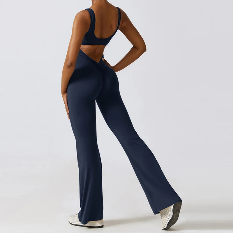 Backless Scrunch One-Piece Yoga Suit