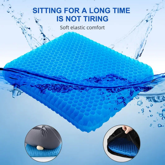 Gel Seat Cushion with Breathable Honeycomb Design for Pressure Relief and Comfor