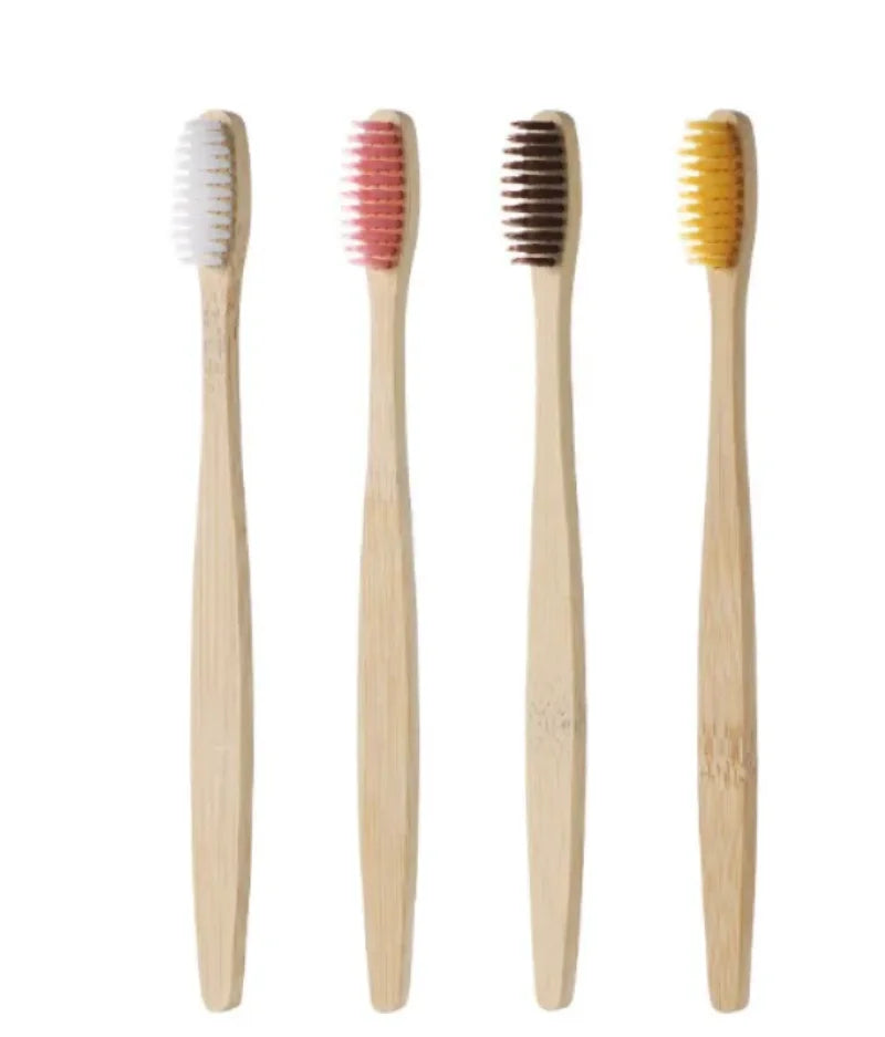 Cowhide Wrapped Bamboo Toothbrush Set