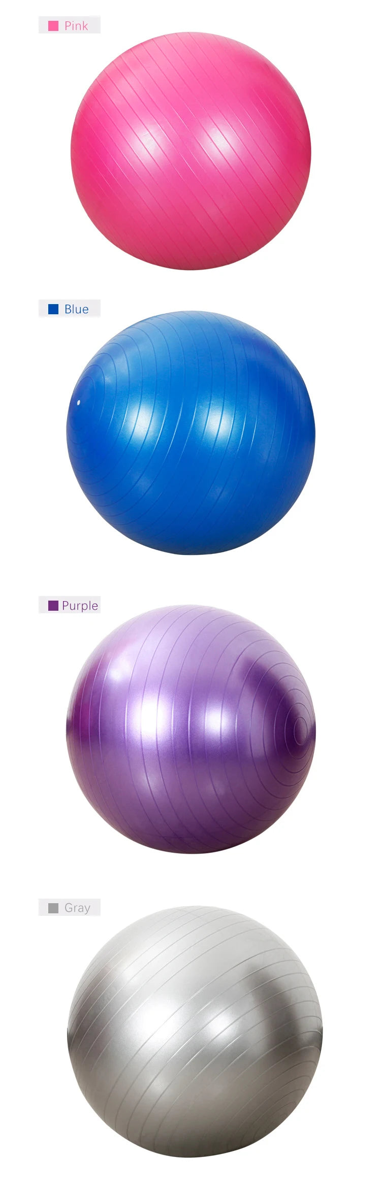 Thickened PVC Fitness Ball – Explosion-Proof Yoga Ball for Pilates, Home Gym, and Office Use