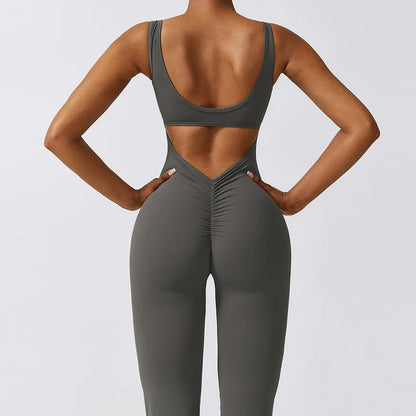 Backless Scrunch One-Piece Yoga Suit