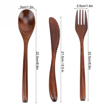 Portable Wooden Cutlery Set