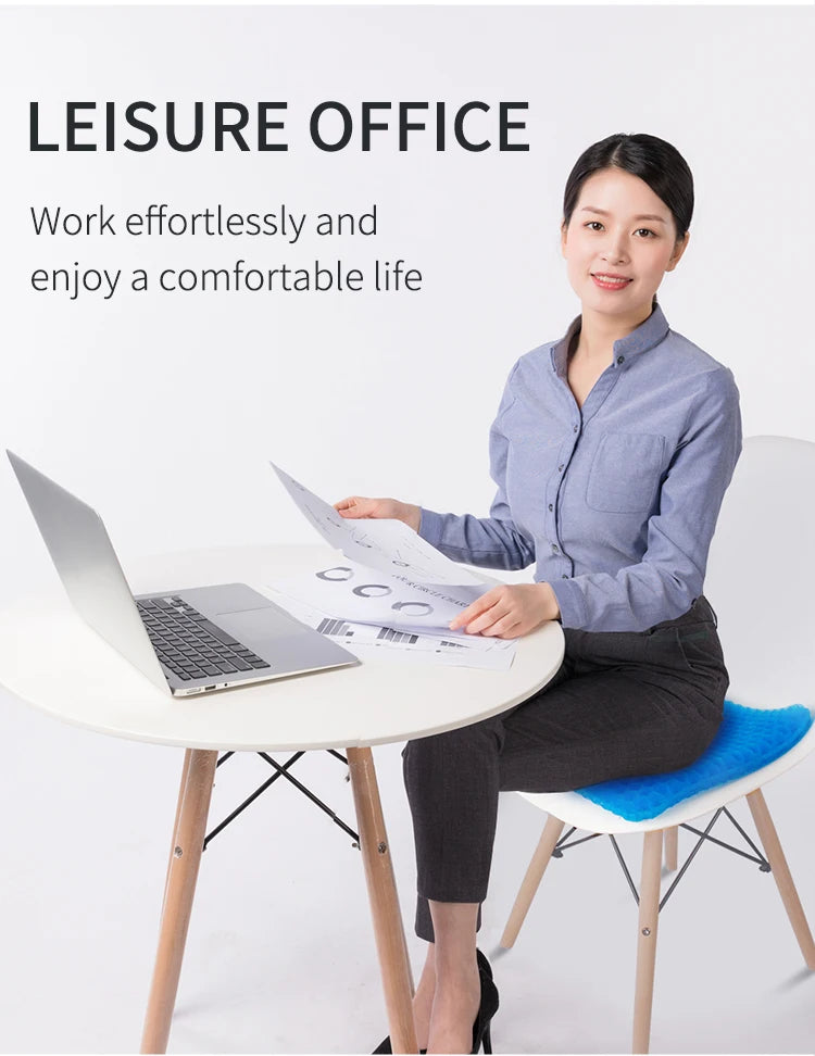 Gel Seat Cushion with Breathable Honeycomb Design for Pressure Relief and Comfor