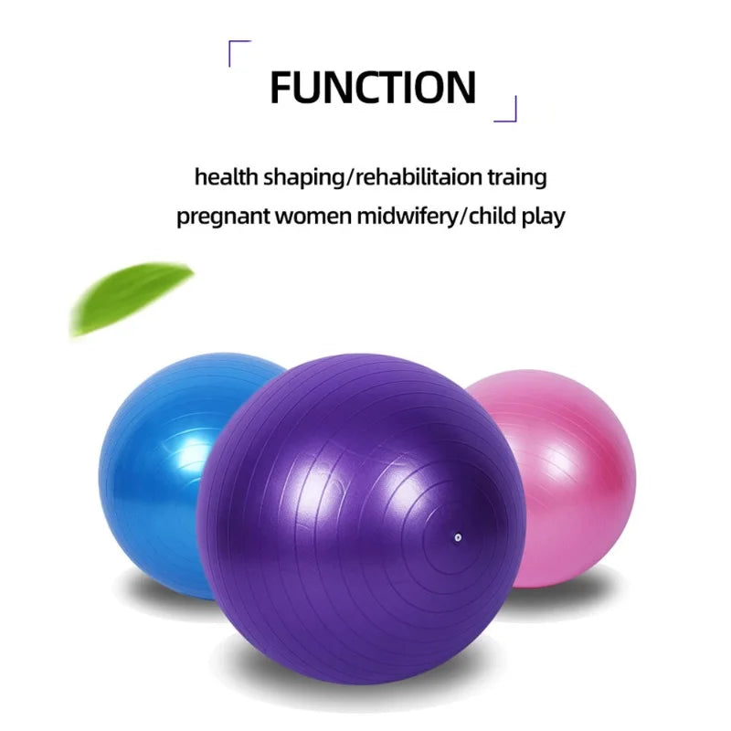 Thickened PVC Fitness Ball – Explosion-Proof Yoga Ball for Pilates, Home Gym, and Office Use