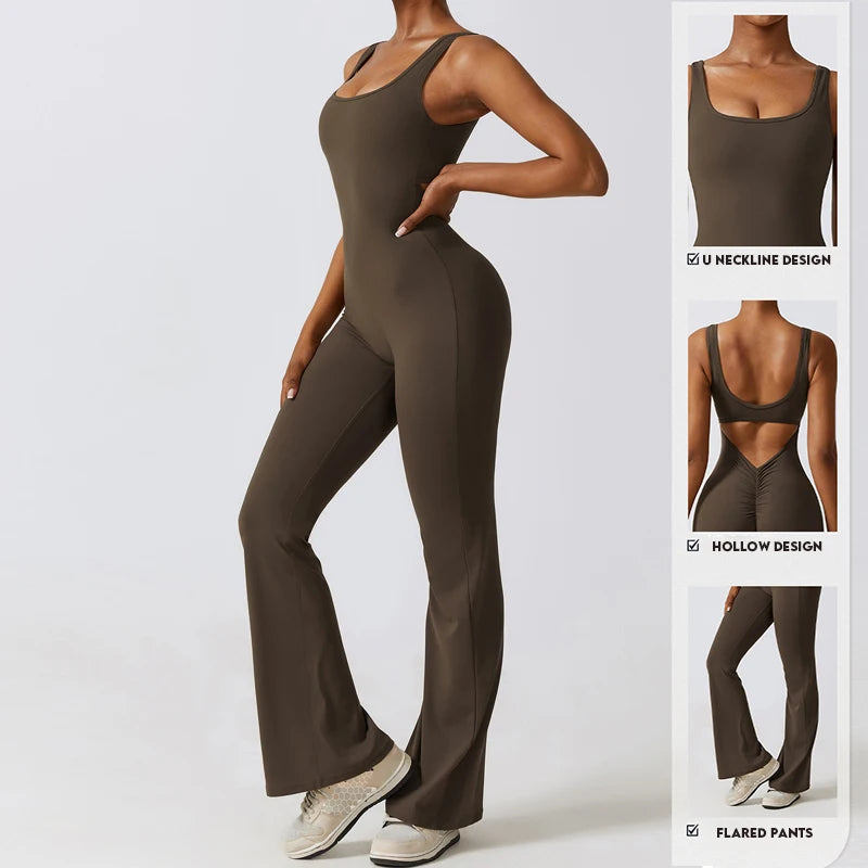 Backless Scrunch One-Piece Yoga Suit