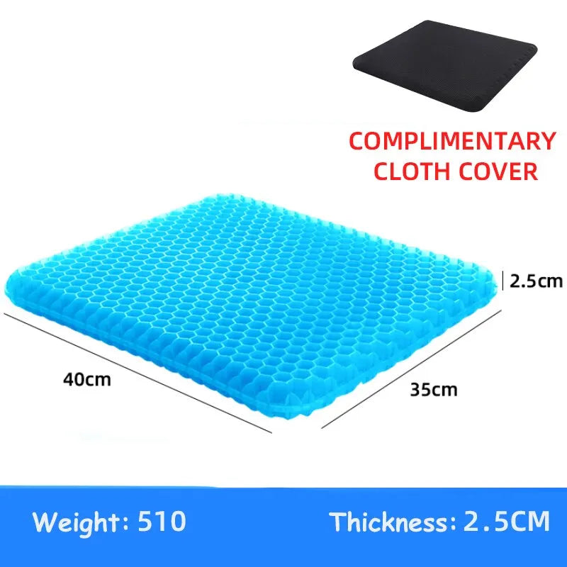 Gel Seat Cushion with Breathable Honeycomb Design for Pressure Relief and Comfor