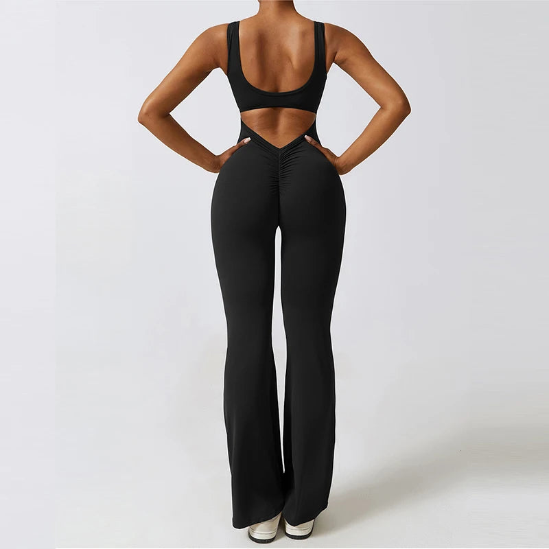 Backless Scrunch One-Piece Yoga Suit